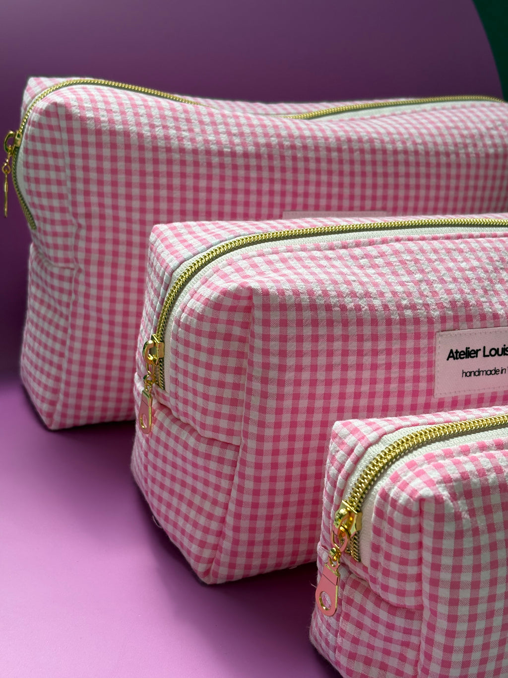 Clementine Pouch - Vichy Fuchsia