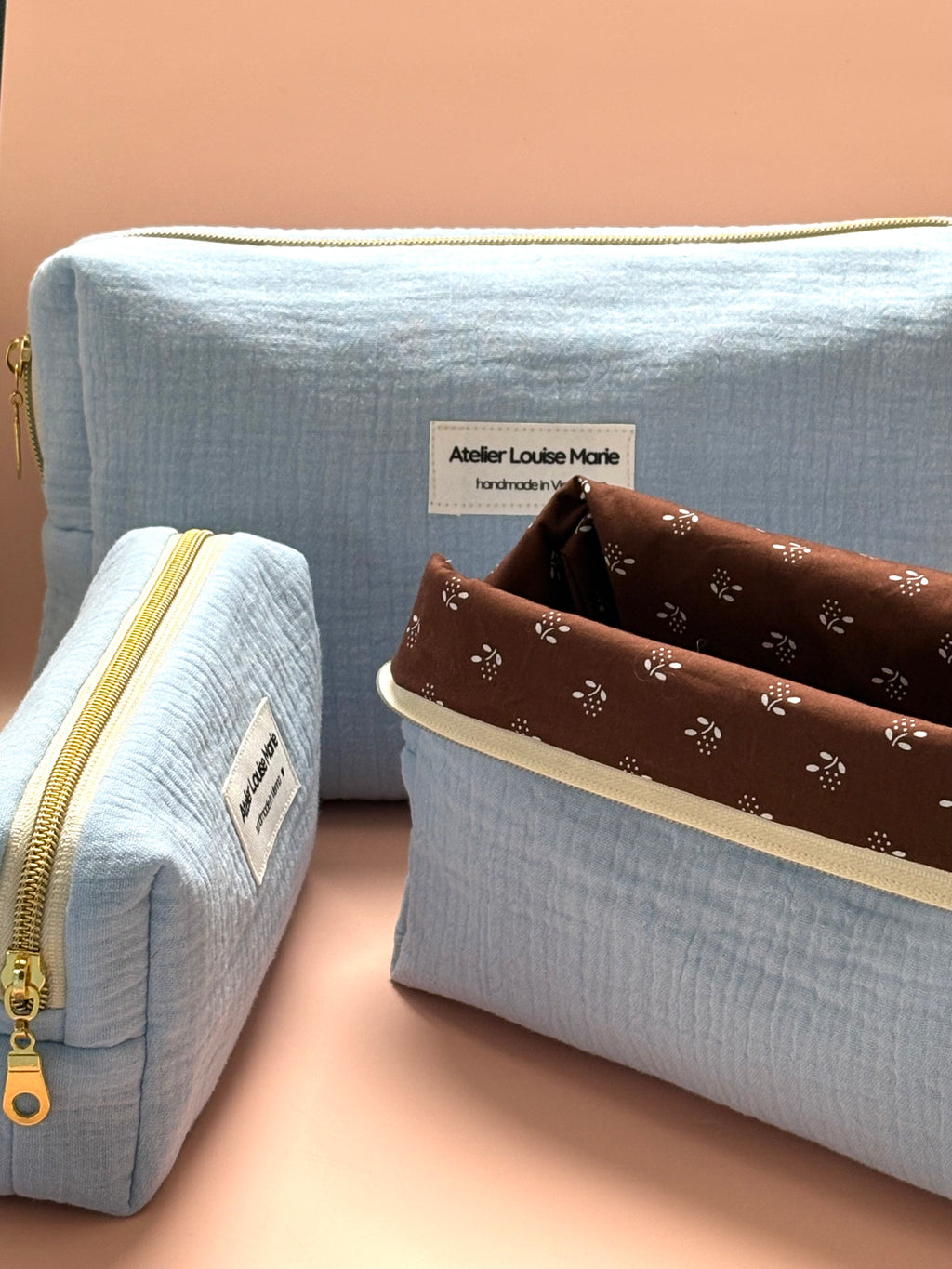 Clementine Pouch - Double Gauze Baby blue