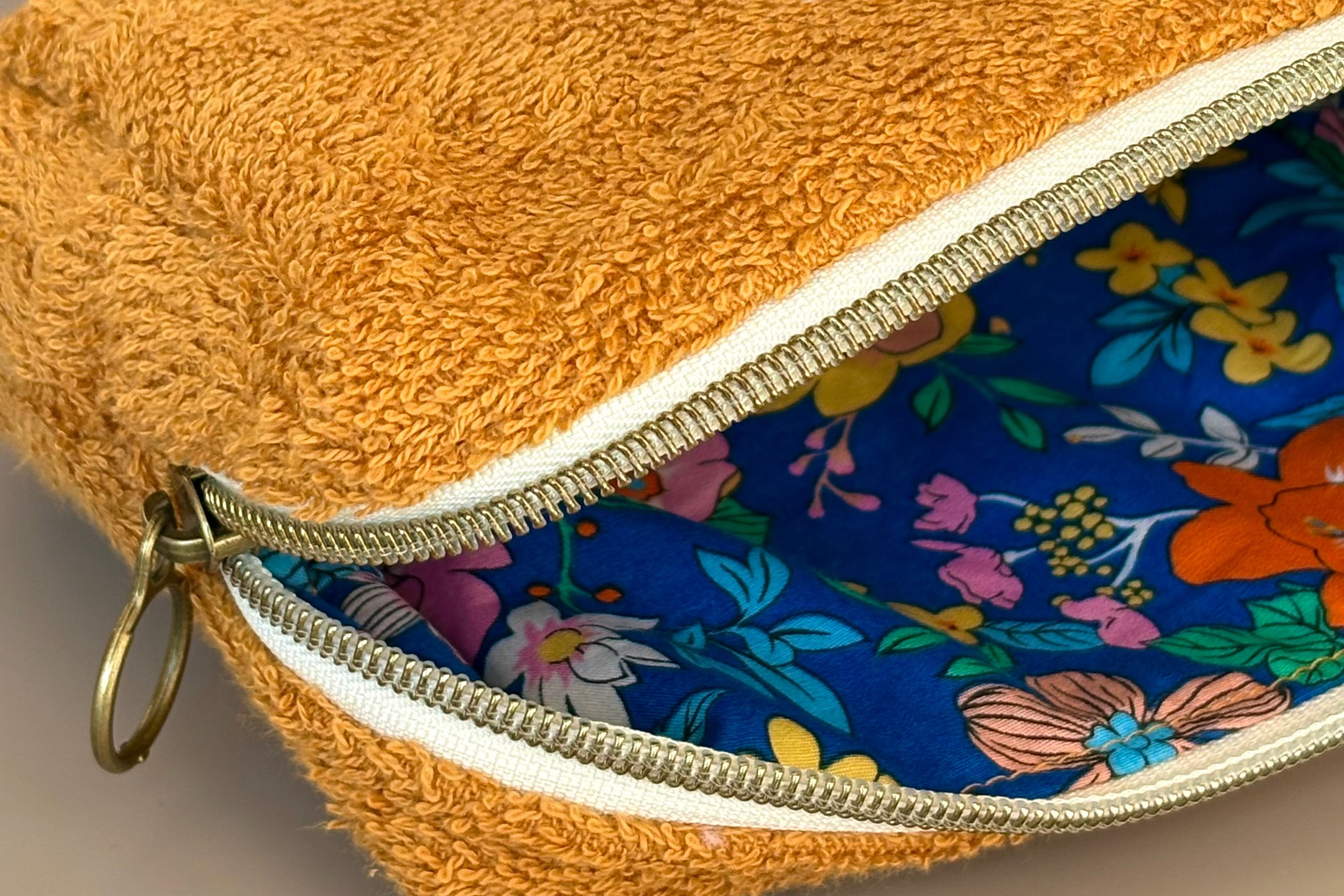 Clementine Pouch - Terrycloth/Mustard