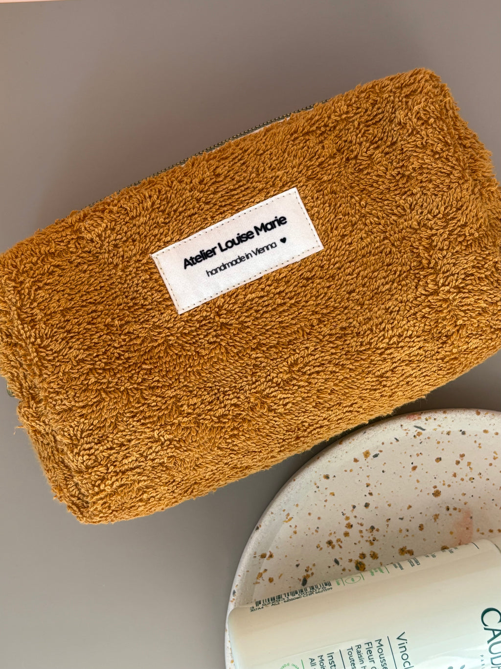 Clementine Pouch - Terrycloth/Mustard