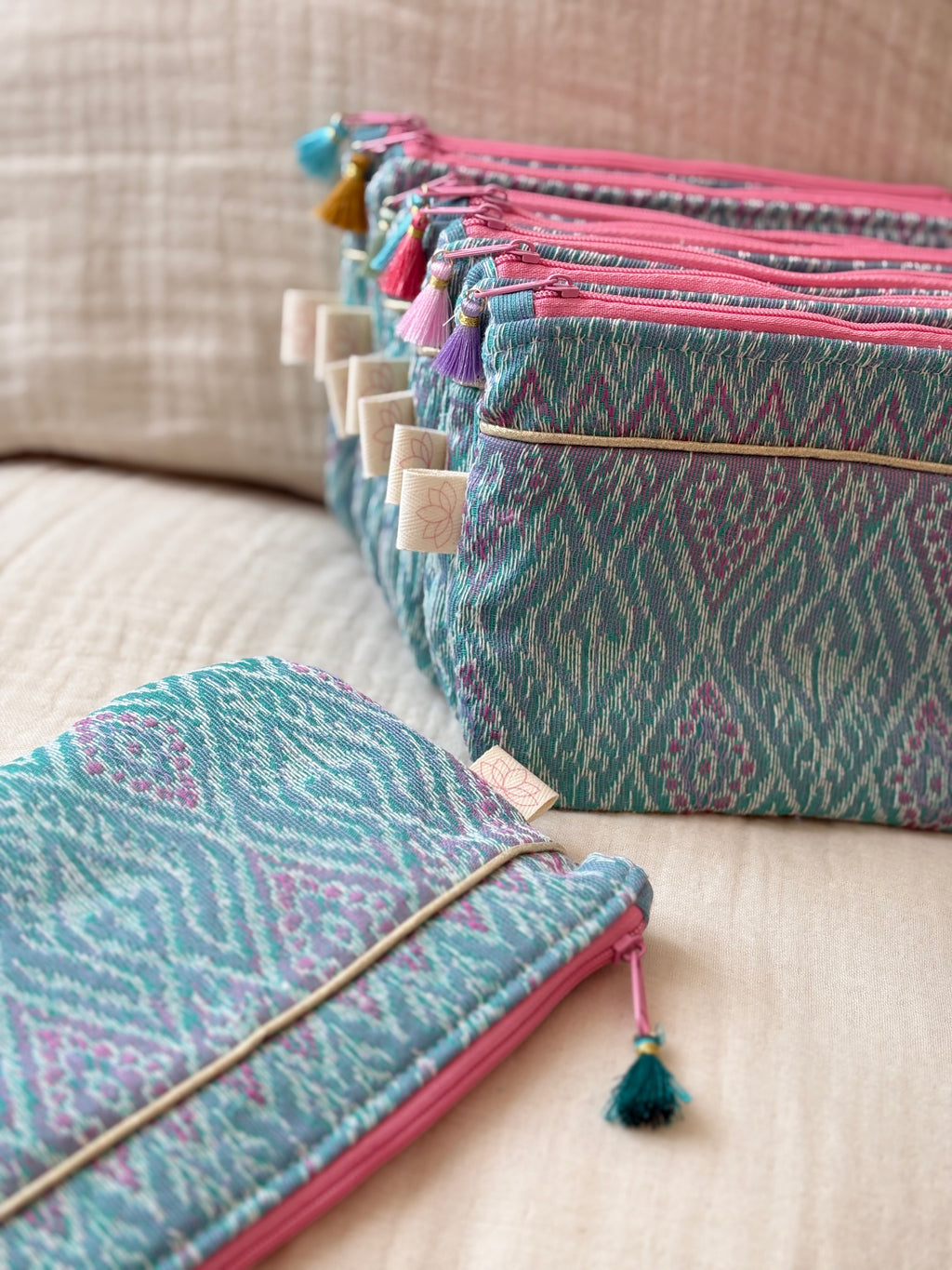 Florence Pouch - Thai Jaquard Blue